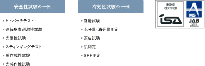 安全性試験の一例・有効性試験の一例イメージ